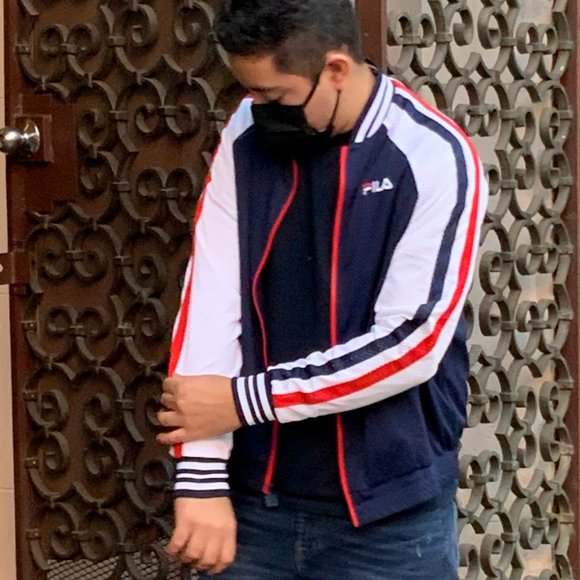 Men's Fila Mesh White Navy Red Track Jacket